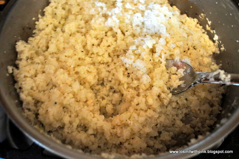 Coconut Cauliflower Rice
 Losin it with PINK Coconut Cauliflower "Rice"