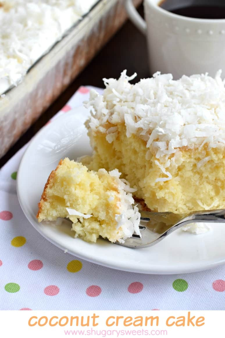 Coconut Cream Cake
 Coconut Cream Poke Cake Shugary Sweets