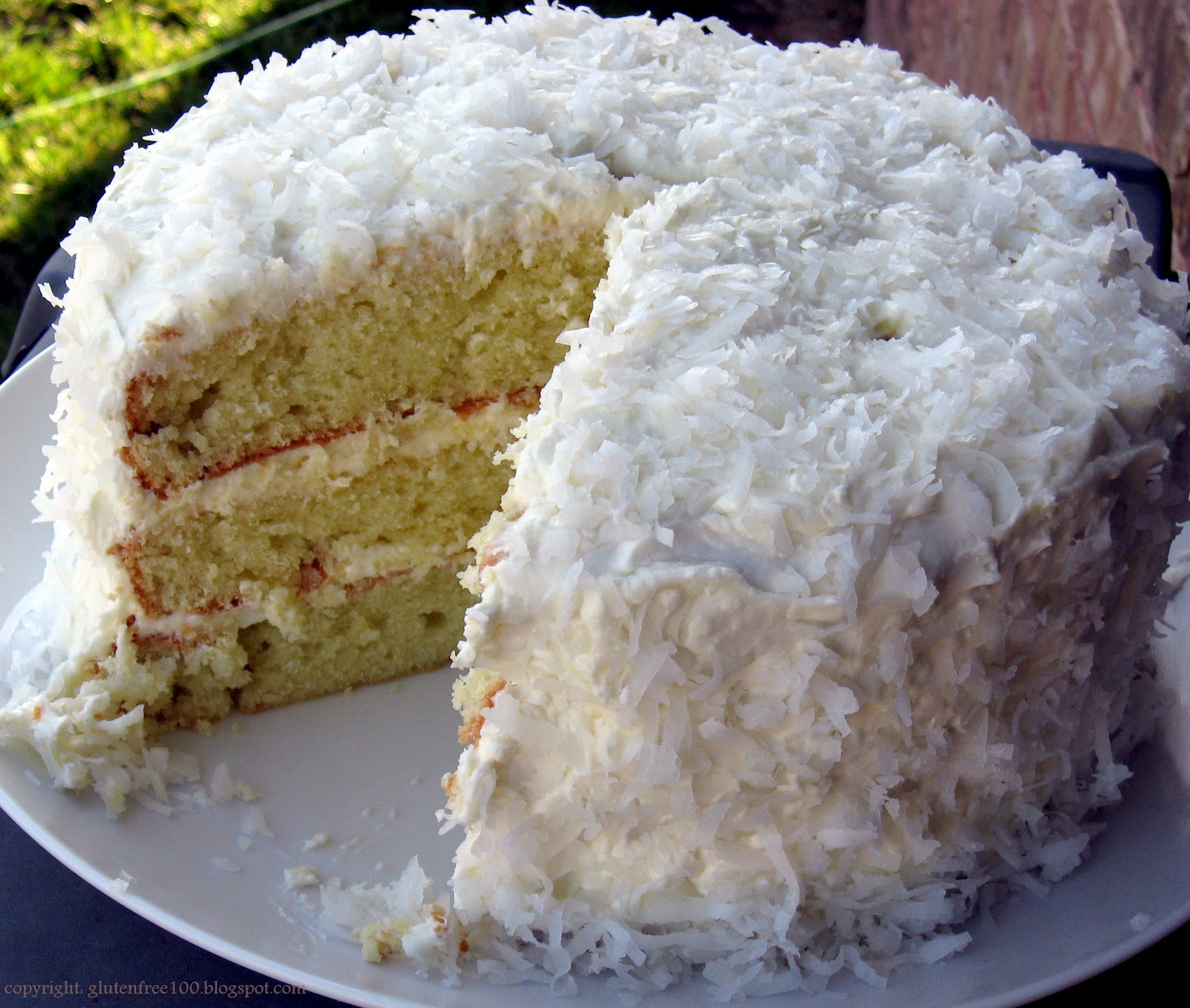 Coconut Layer Cake
 Gluten Free 3 Layer Coconut Cake with Lemon Cream Cheese