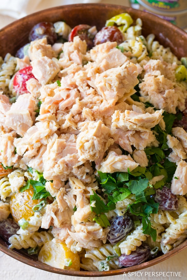 Cold Tuna Pasta Salad
 Tuna Pasta Salad with Olives and Capers A Spicy Perspective