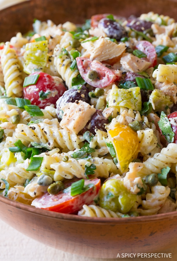 Cold Tuna Pasta Salad
 Tuna Pasta Salad with Olives and Capers A Spicy Perspective