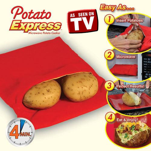 Cooking Potato In Microwave
 Potato Express Microwave Baked Potato Cooking Bag cooks