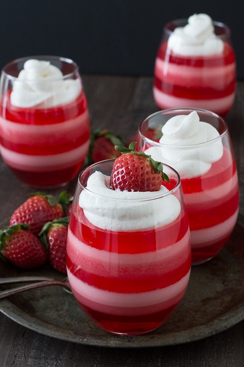 Cool Whip Desserts With Jello
 Layered Strawberry Jello Cups