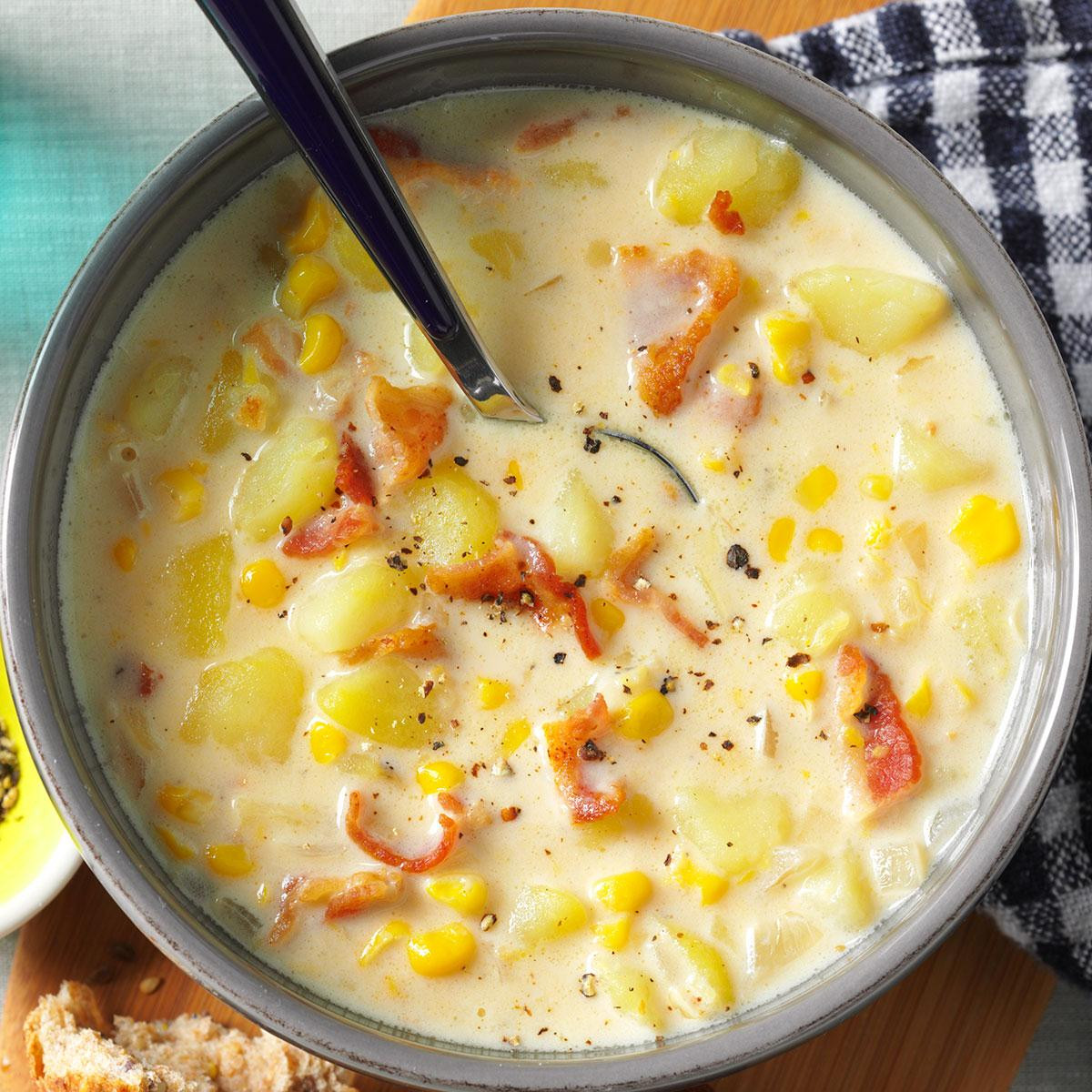 Corn And Potato Chowder
 Bacon Potato Corn Chowder Recipe