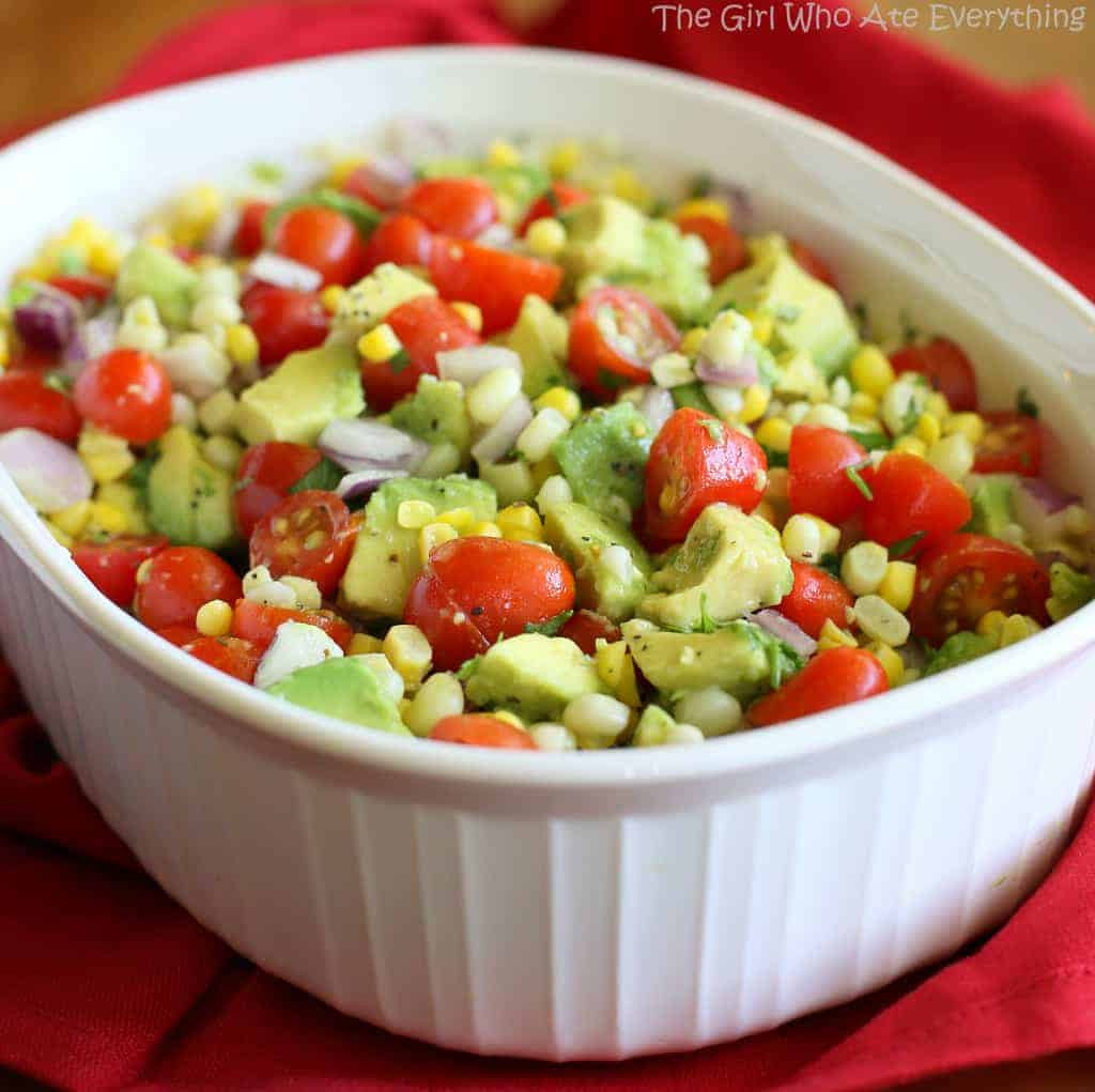 Corn And Tomato Salad
 Corn Avocado and Tomato Salad
