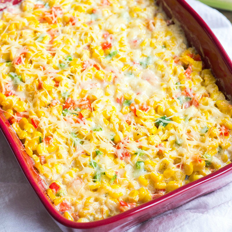 Corn Casserole Recipes
 Creamed Corn Casserole with Peppers Bread Booze Bacon