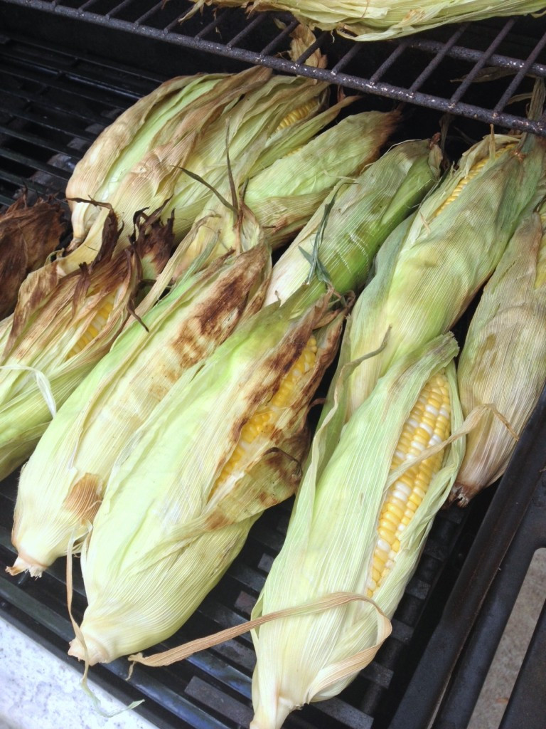 Corn In Husk On Grill
 Grilled in Husk Corn on the Cob