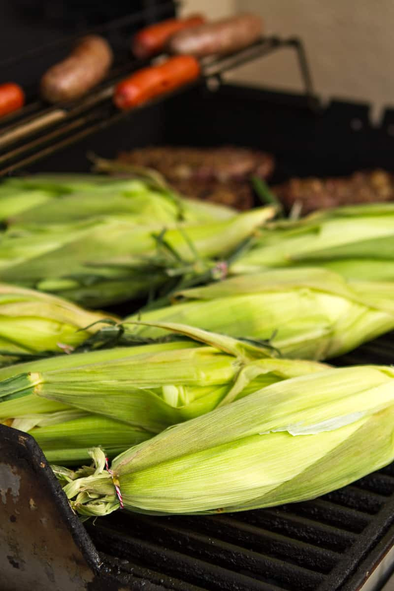 Corn In Husk On Grill
 Spicy Horseradish Grilled Corn The Cob