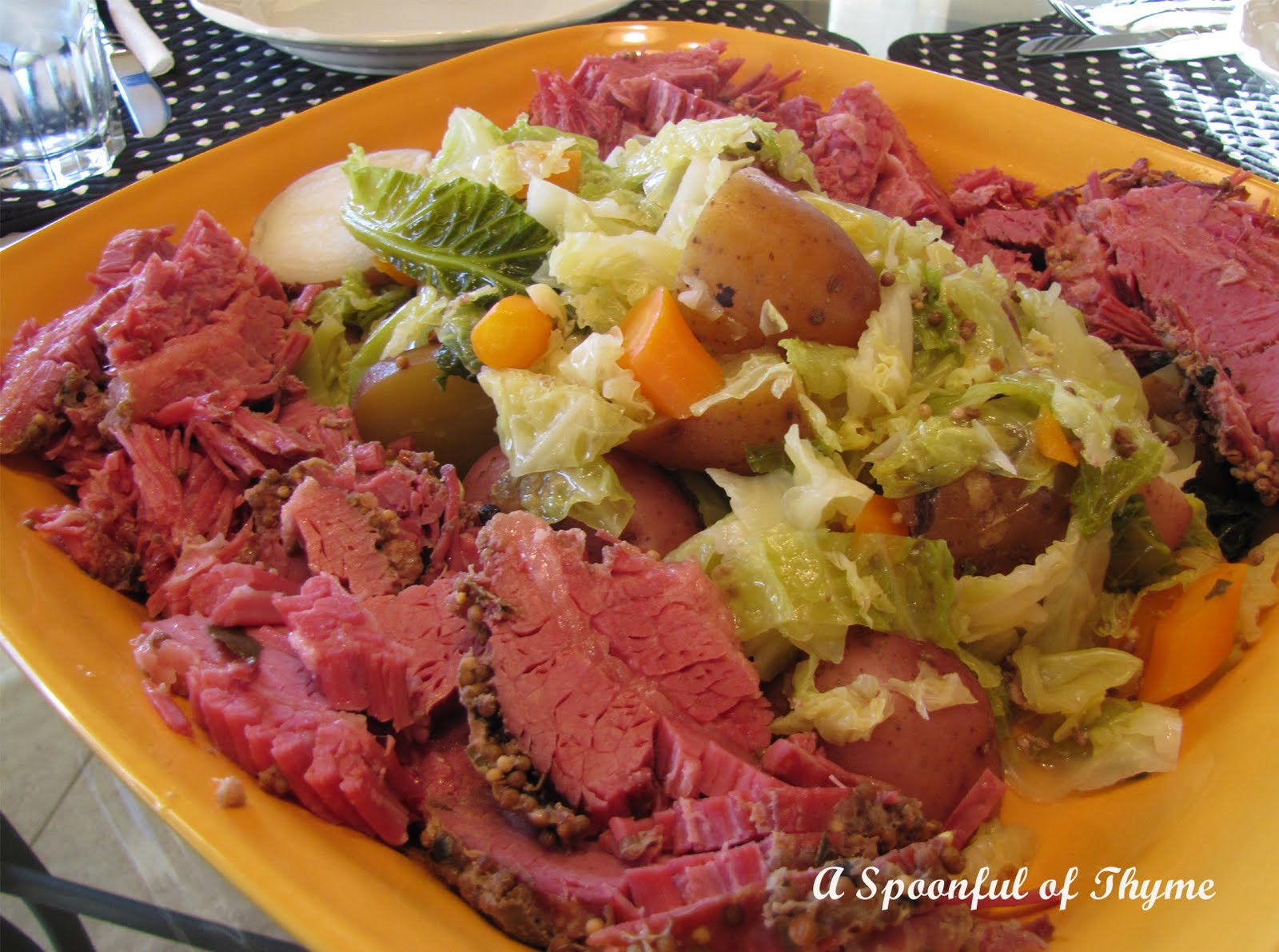 Cornbeef And Cabbage
 A Spoonful of Thyme Corned Beef and Cabbage