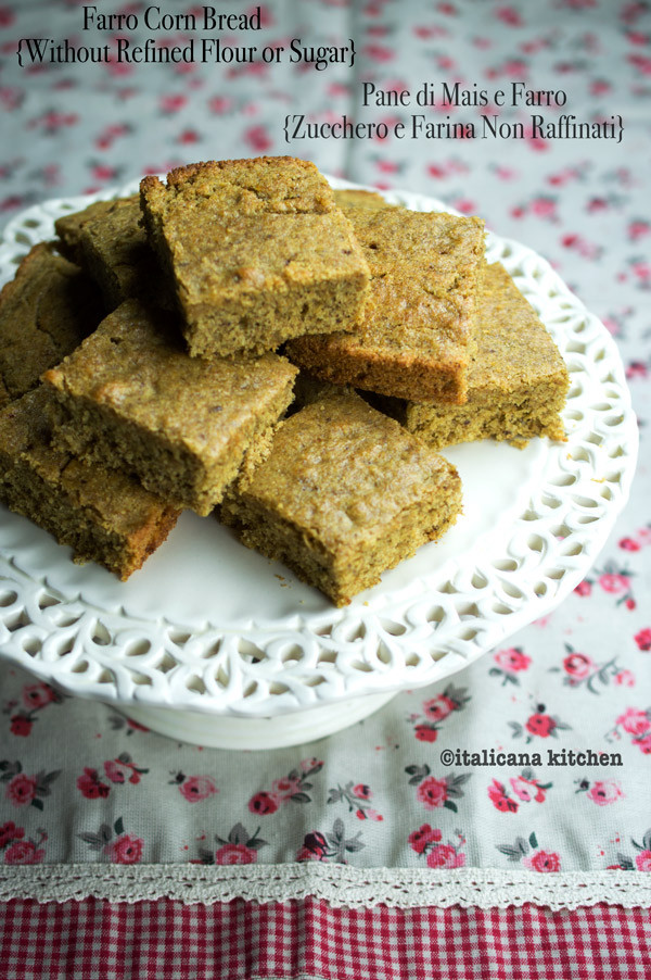 Cornbread Without Flour
 Farro Cornbread Without Refined Flour or Sugar