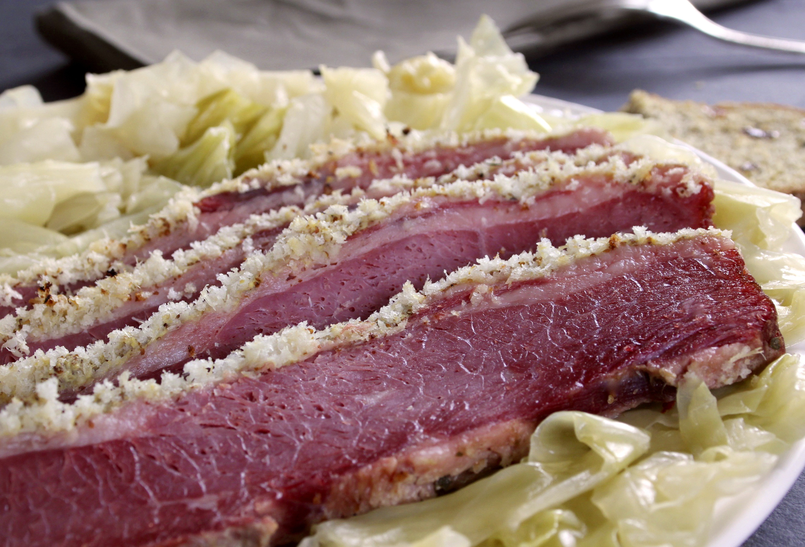 Corned Beef Cabbage
 Horseradish and Mustard Crusted Corned Beef and Cabbage