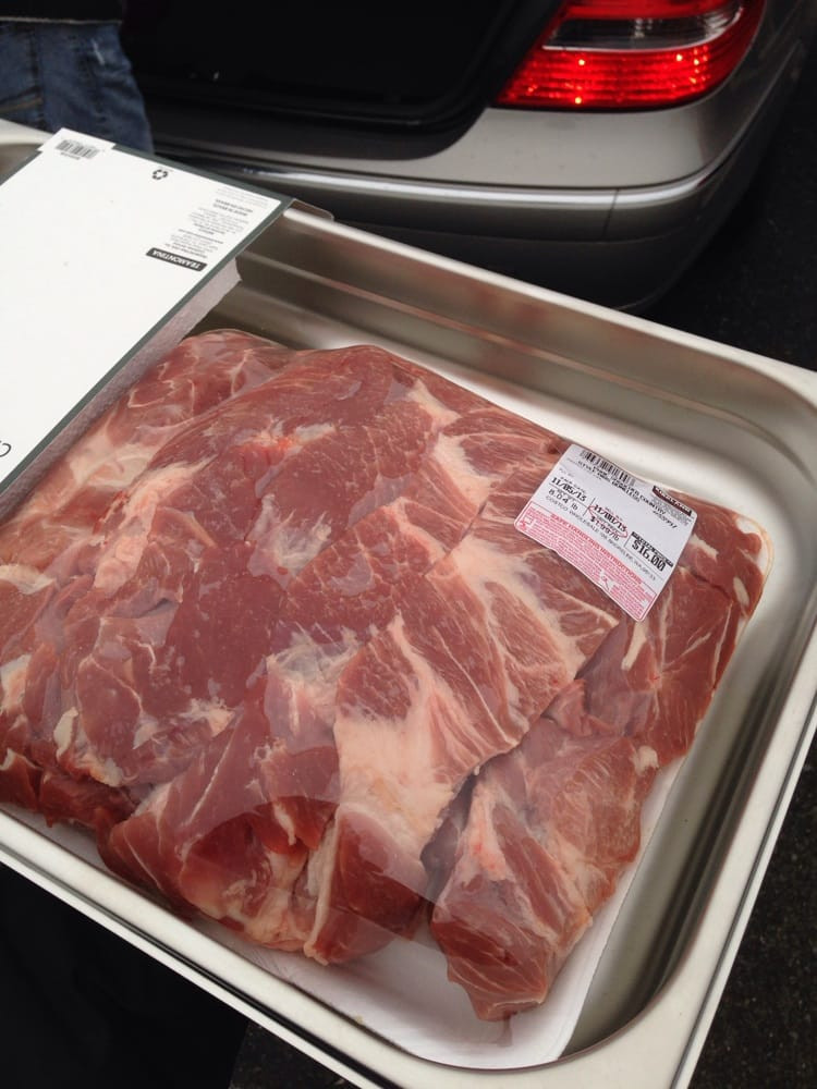 Costco Pork Shoulder
 8 lbs of Pork Shoulder t this week Yelp