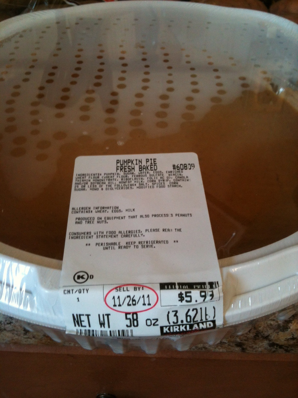 Costco Pumpkin Pie
 Brooklyn’s Emporium ‘Fresh’ Market Caught Removing