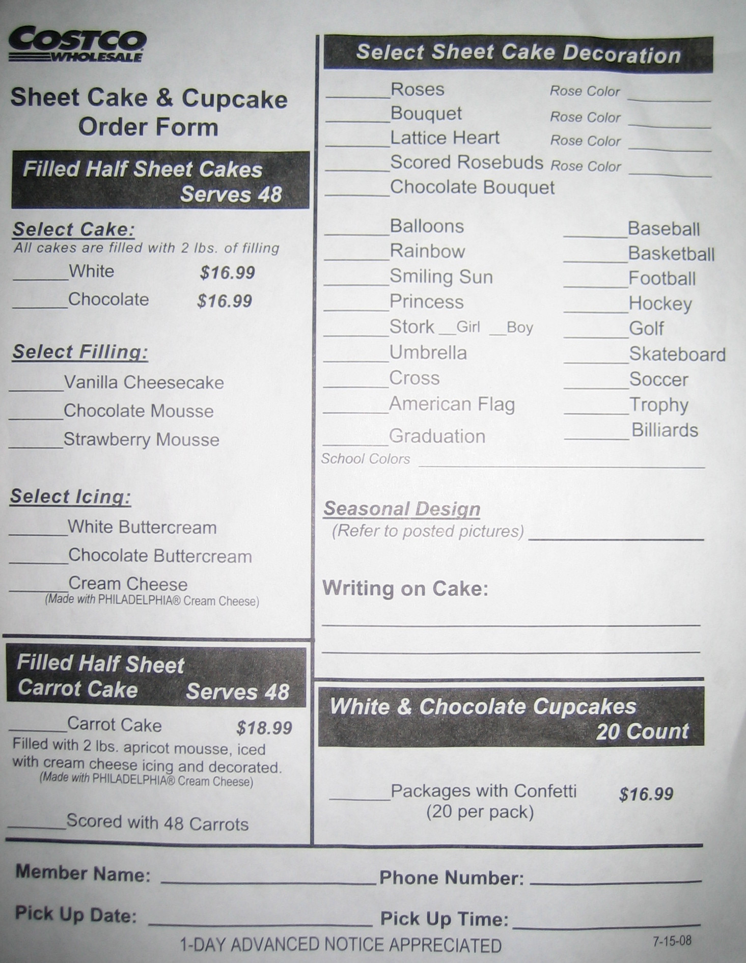 Costco Sheet Cake Size
 How much do costco bakery cheesecakes cost