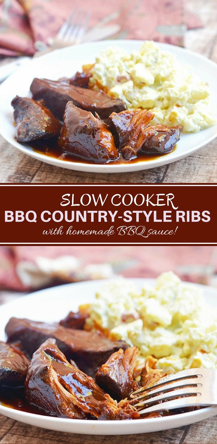 Country Style Pork Ribs Slow Cooker Beer
 Slow Cooker BBQ Country Style Ribs ion Rings & Things