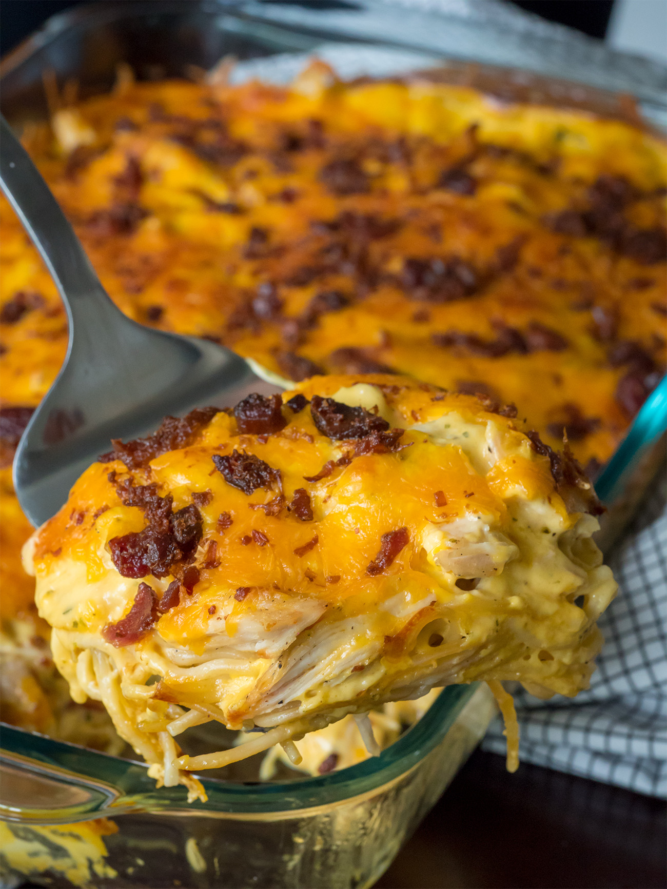 Crack Chicken Casserole
 Cheesy Crack Chicken Spaghetti Bake – 12 Tomatoes