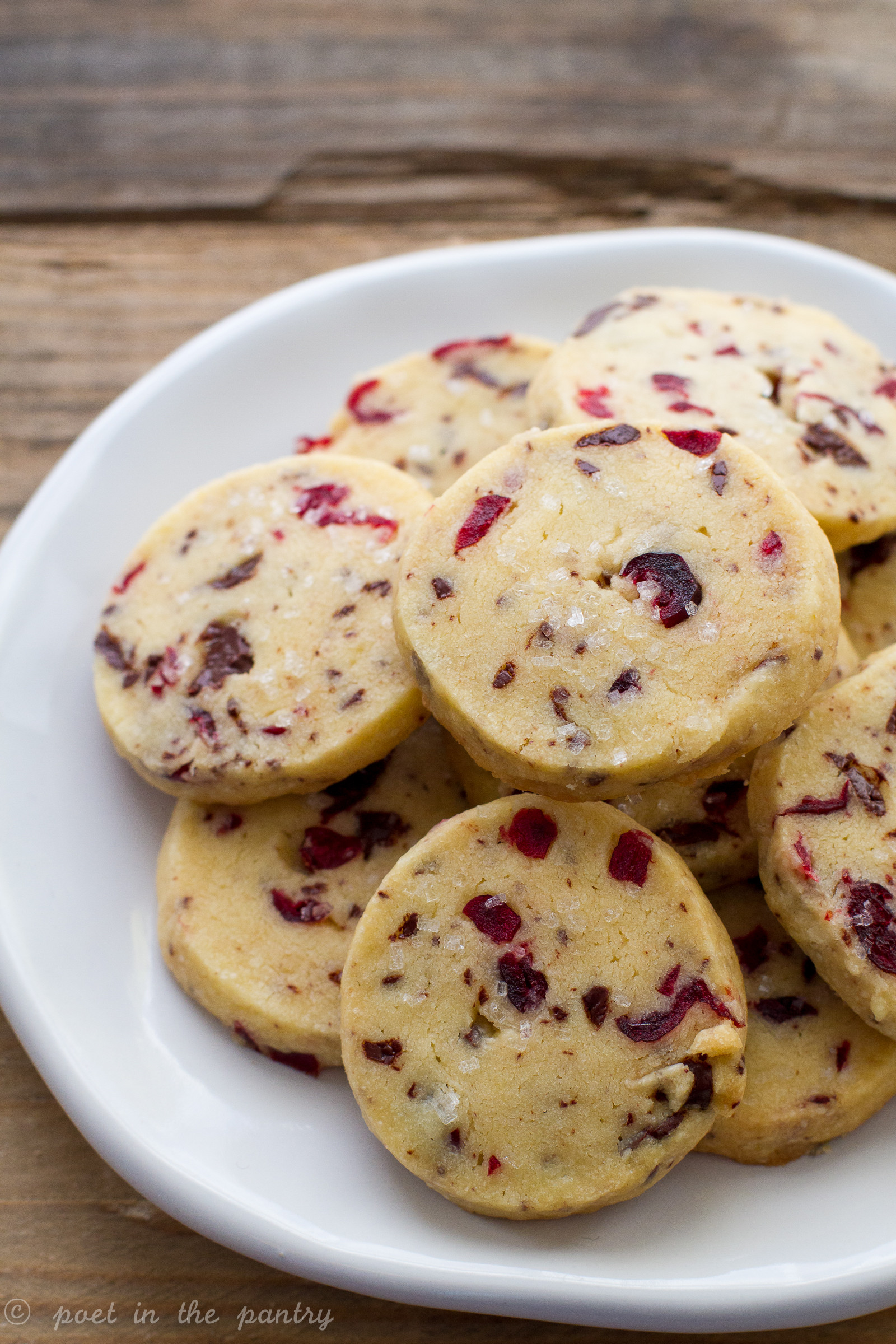 Cranberry Shortbread Cookies
 Chocolate Cranberry Shortbread Cookies Poet in the Pantry