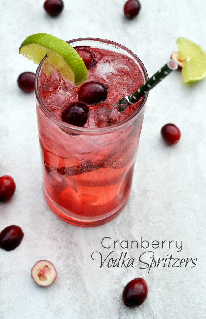 Cranberry Vodka Drinks
 Holiday Cocktail Cranberry Vodka Spritzers