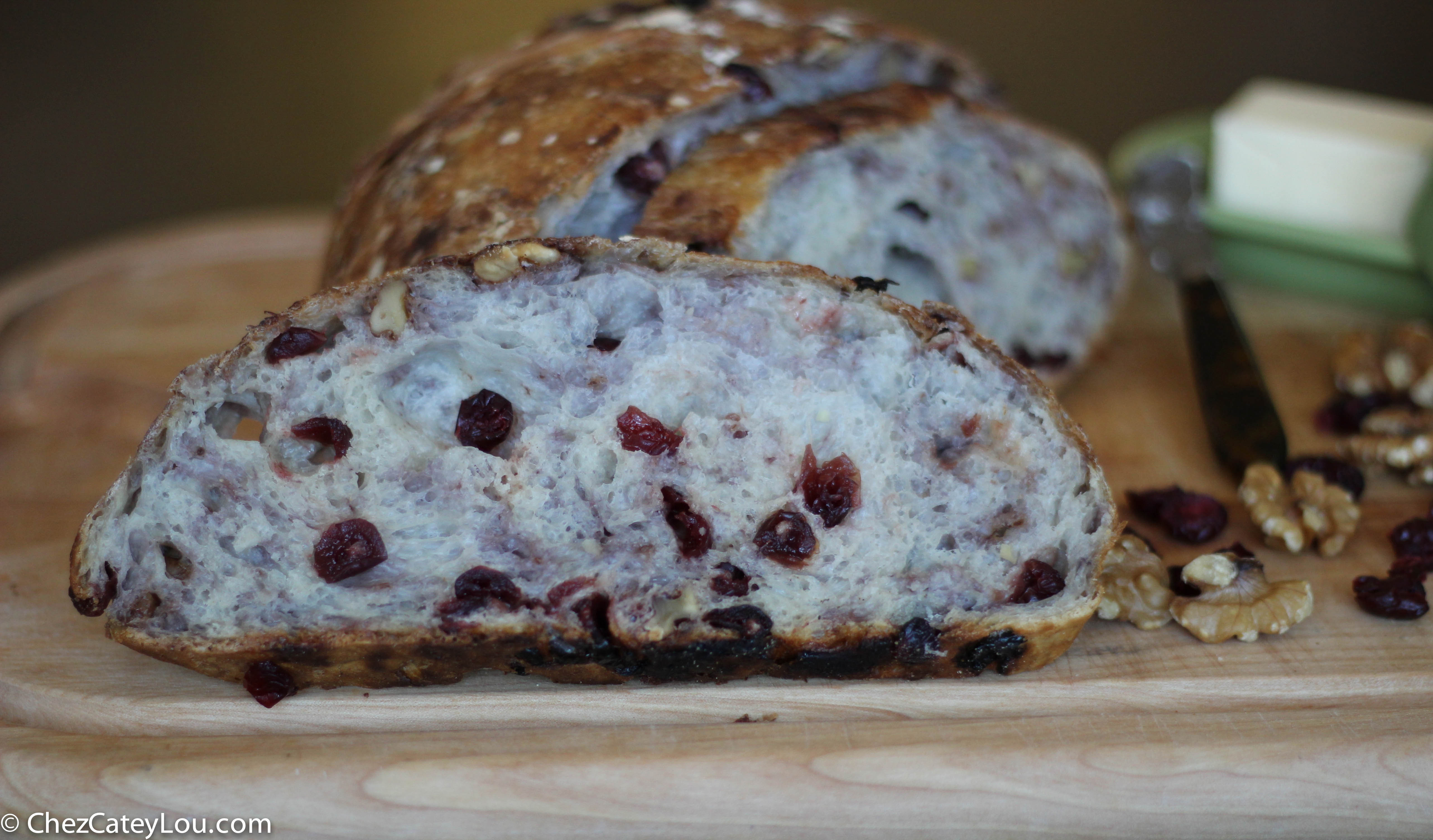 Cranberry Walnut Bread
 No Knead Cranberry Walnut Bread Chez CateyLou