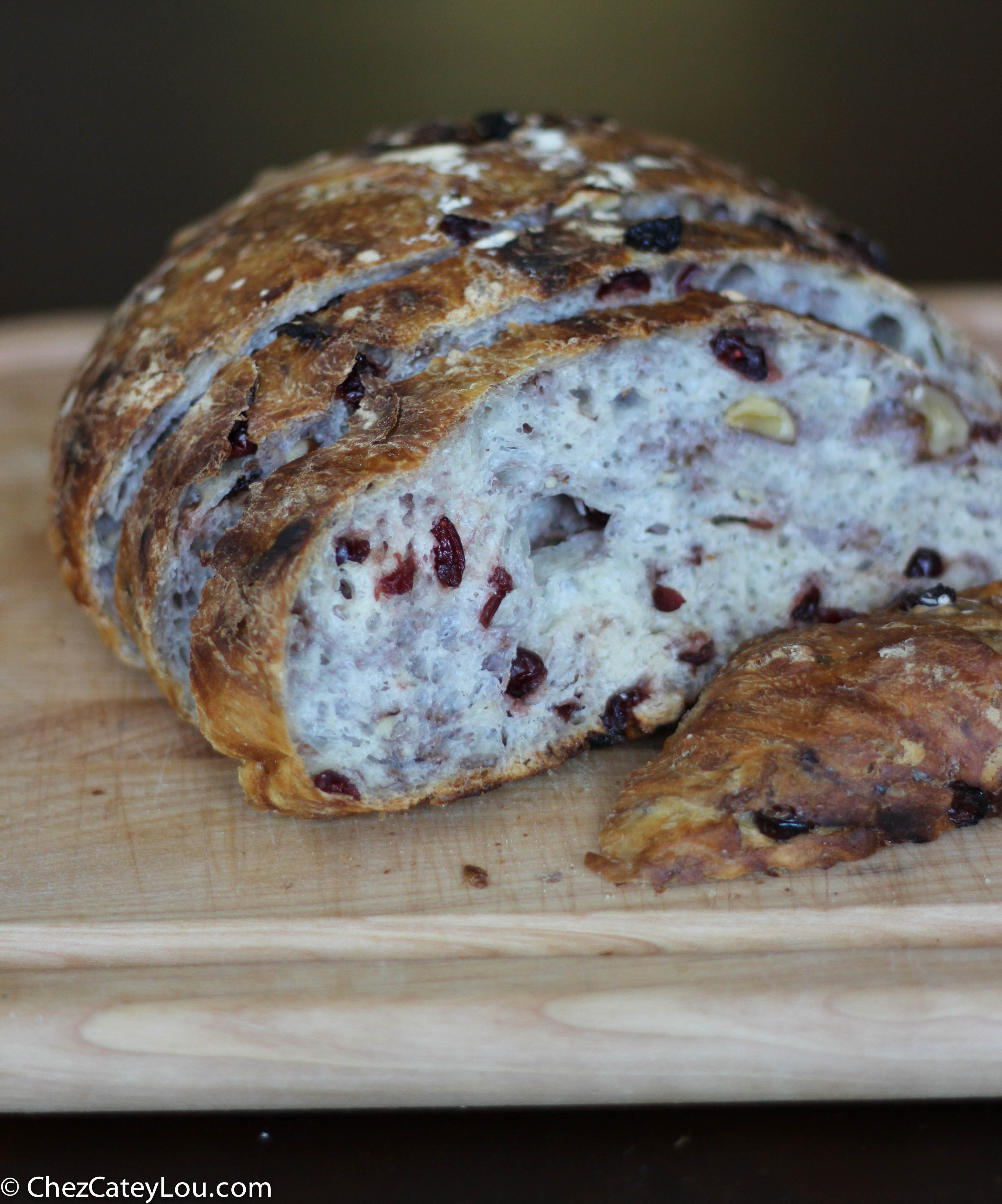 Cranberry Walnut Bread
 No Knead Cranberry Walnut Bread Chez CateyLou