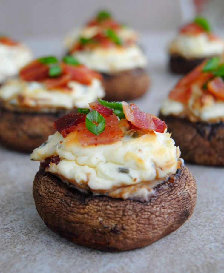 Cream Cheese Stuffed Mushrooms
 SteakNPotatoesKindaGurl Bacon and Spicy Cream Cheese