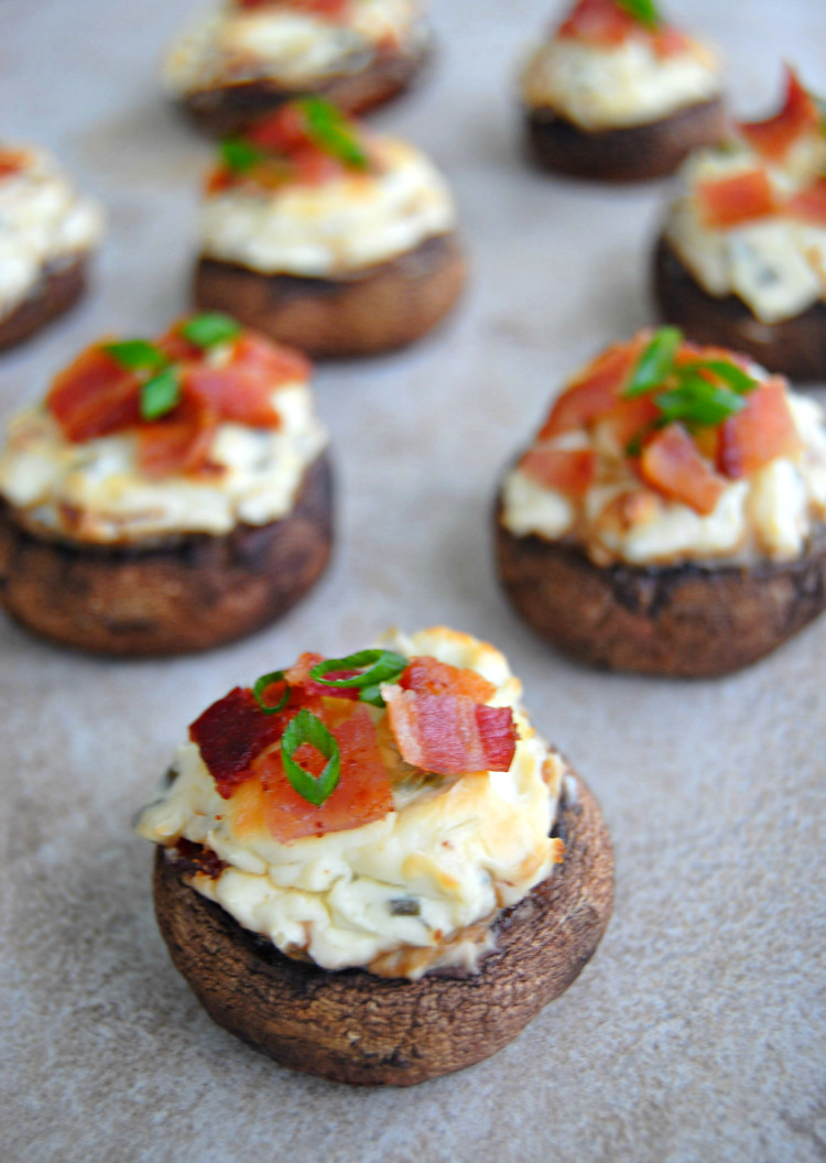 Cream Cheese Stuffed Mushrooms
 SteakNPotatoesKindaGurl Bacon and Spicy Cream Cheese