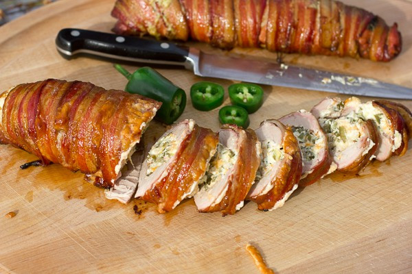 Cream Cheese Stuffed Pork Tenderloin
 bacon wrapped jalapeno cream cheese stuffed pork tenderloin