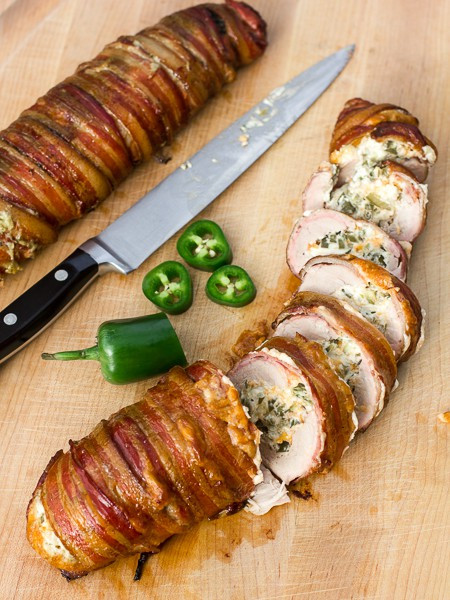 Cream Cheese Stuffed Pork Tenderloin
 bacon wrapped jalapeno cream cheese stuffed pork tenderloin