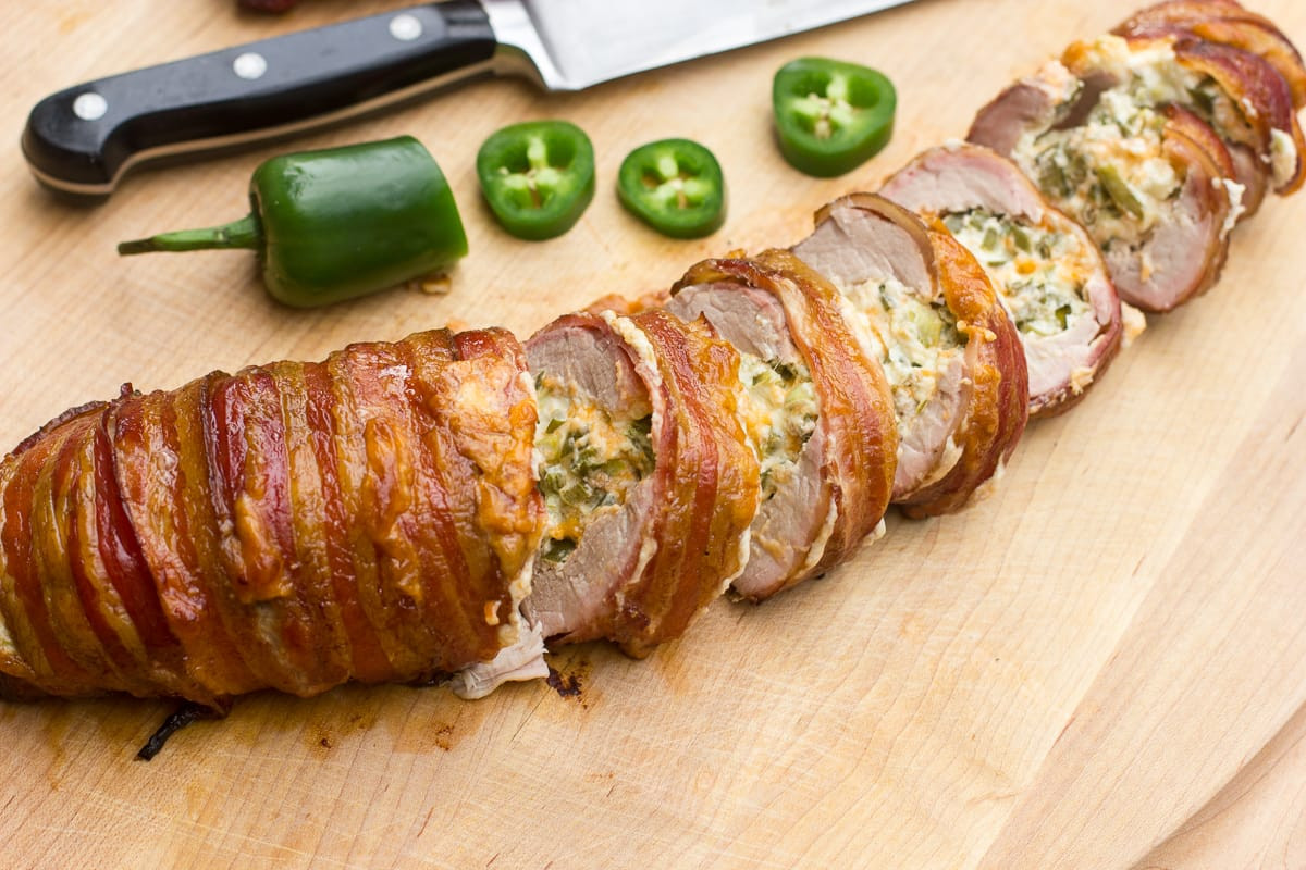 Cream Cheese Stuffed Pork Tenderloin
 bacon wrapped jalapeno cream cheese stuffed pork tenderloin