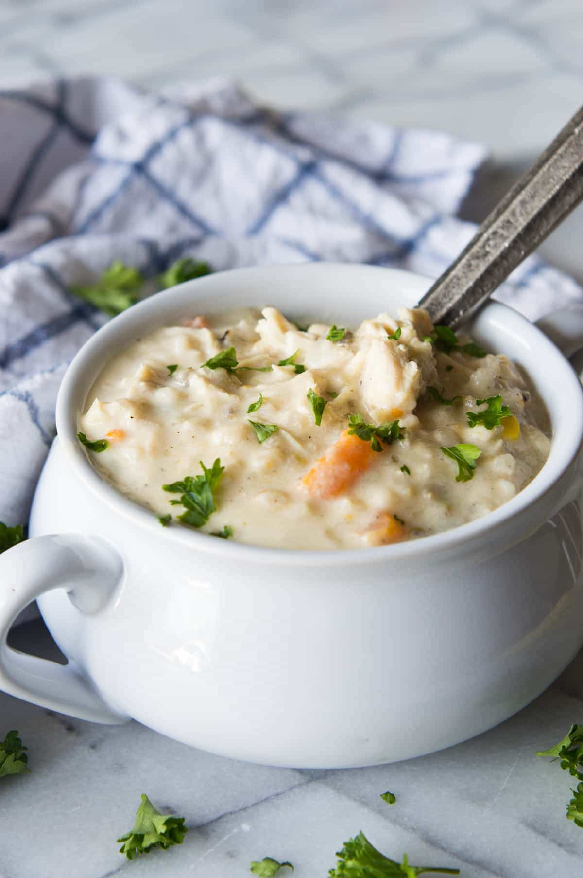 Cream Of Chicken And Wild Rice Soup
 Slow Cooker Creamy Chicken and Wild Rice Soup No cream or