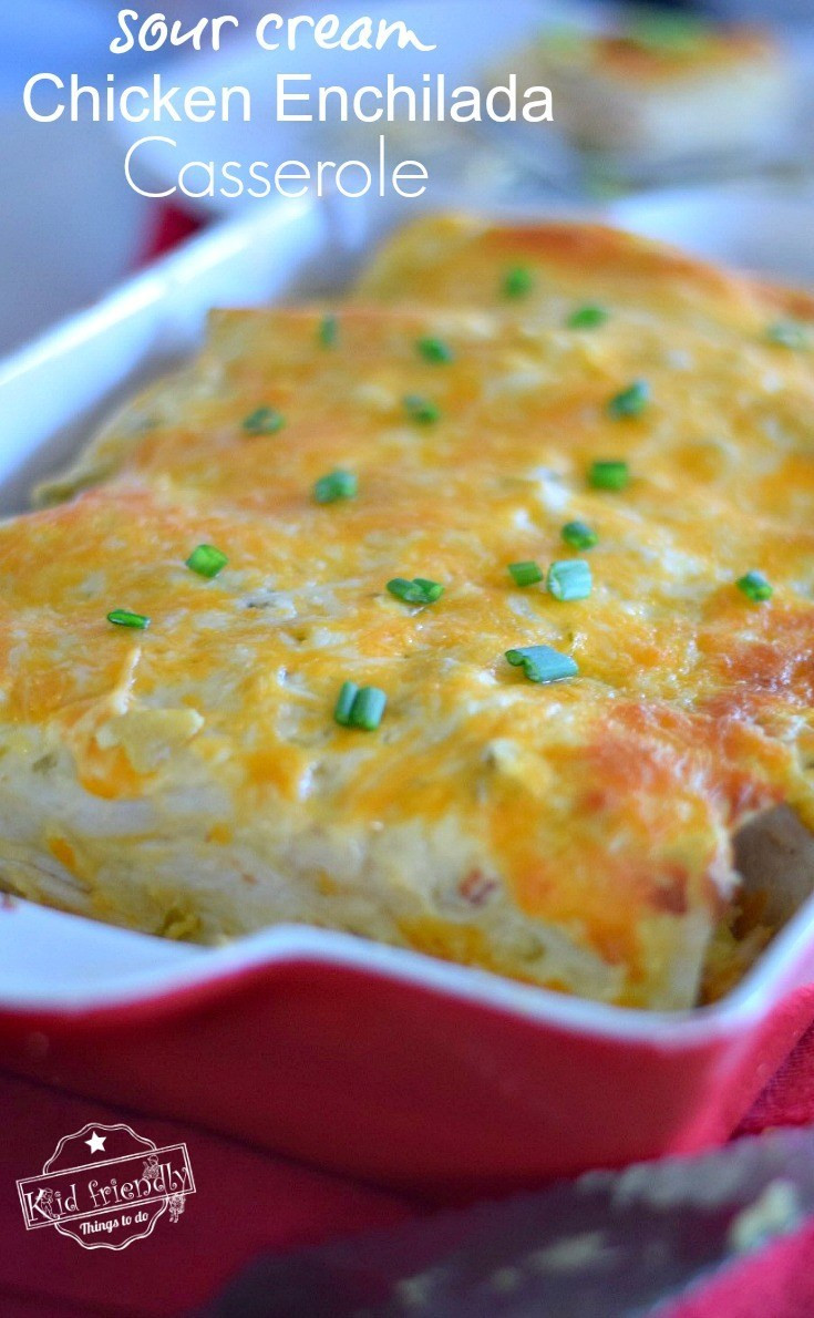 Cream Of Chicken Casserole
 Easy Sour Cream Chicken Enchilada Casserole Recipe Just