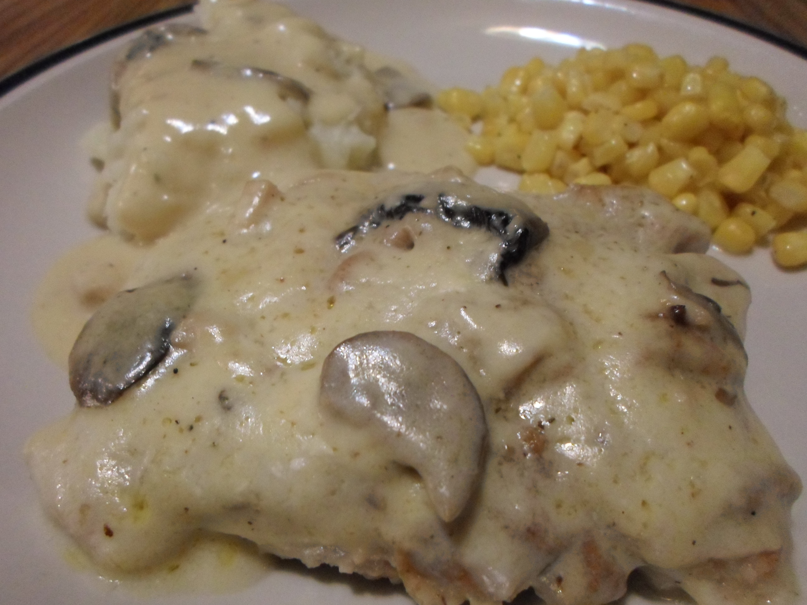 Cream Of Mushroom Gravy
 Cubed Pork with Sour Cream and Mushroom Gravy