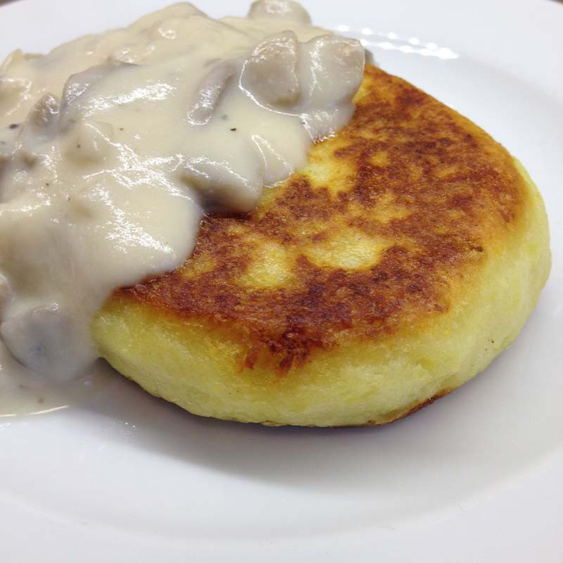 Cream Of Mushroom Gravy
 POTATO PANCAKES WITH MUSHROOMS AND VEGGIES