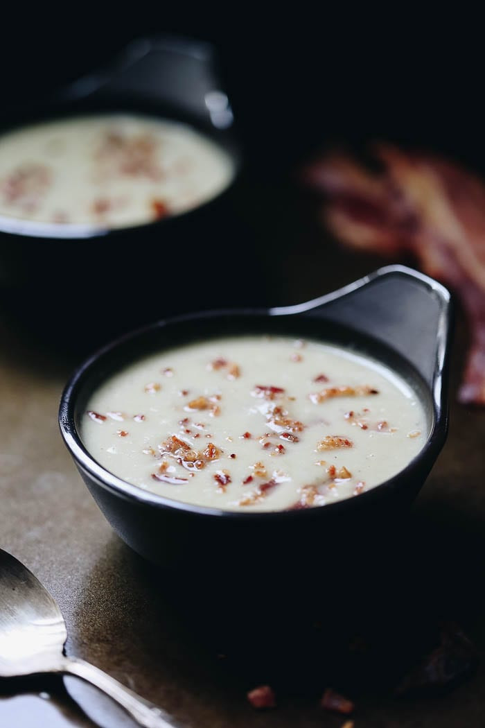 Creamy Cauliflower Soup
 Creamy Cauliflower Soup with Crispy Bacon Dairy Free