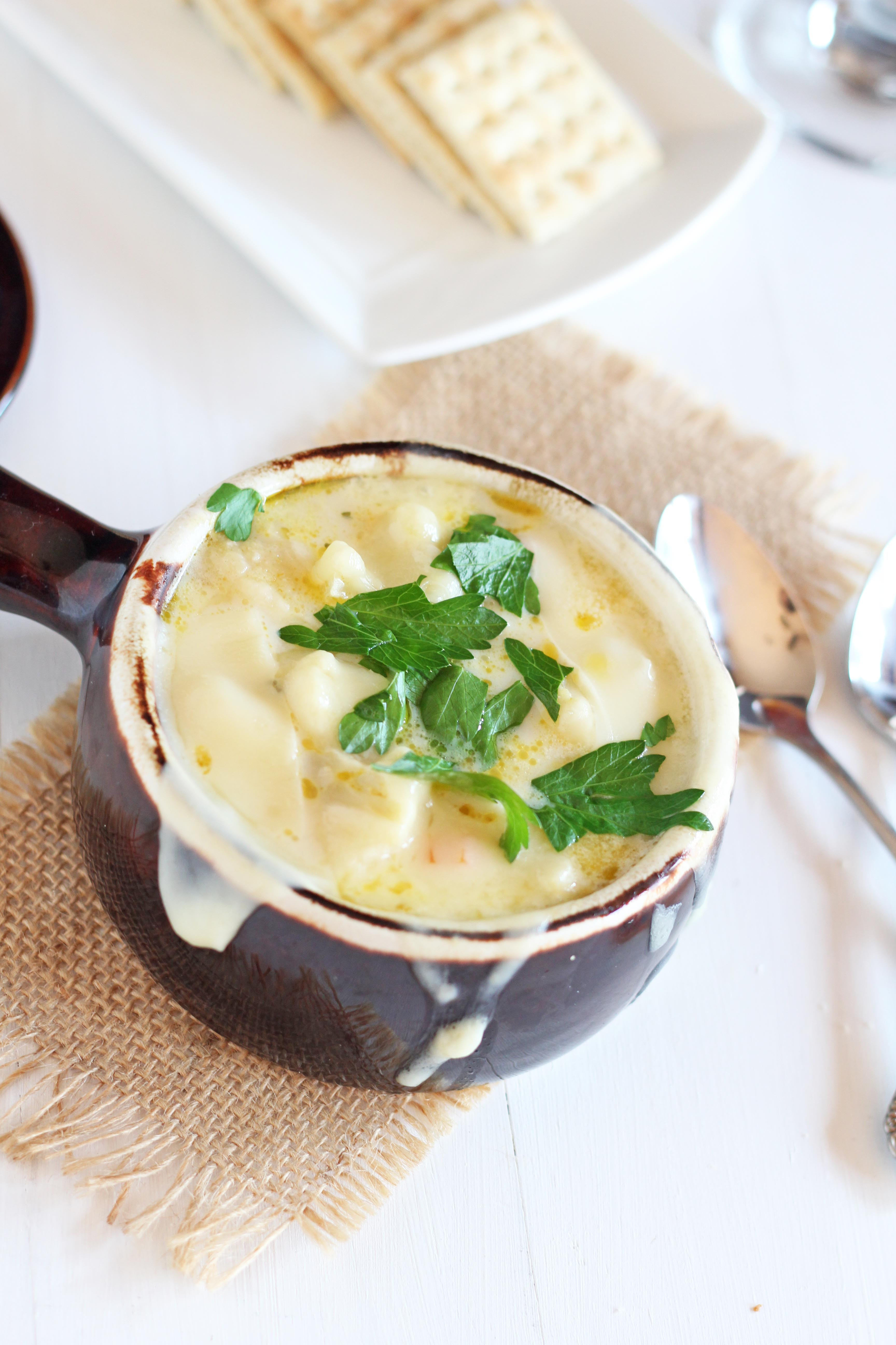 Creamy Cauliflower Soup
 Cheese Topped Creamy Cauliflower Soup