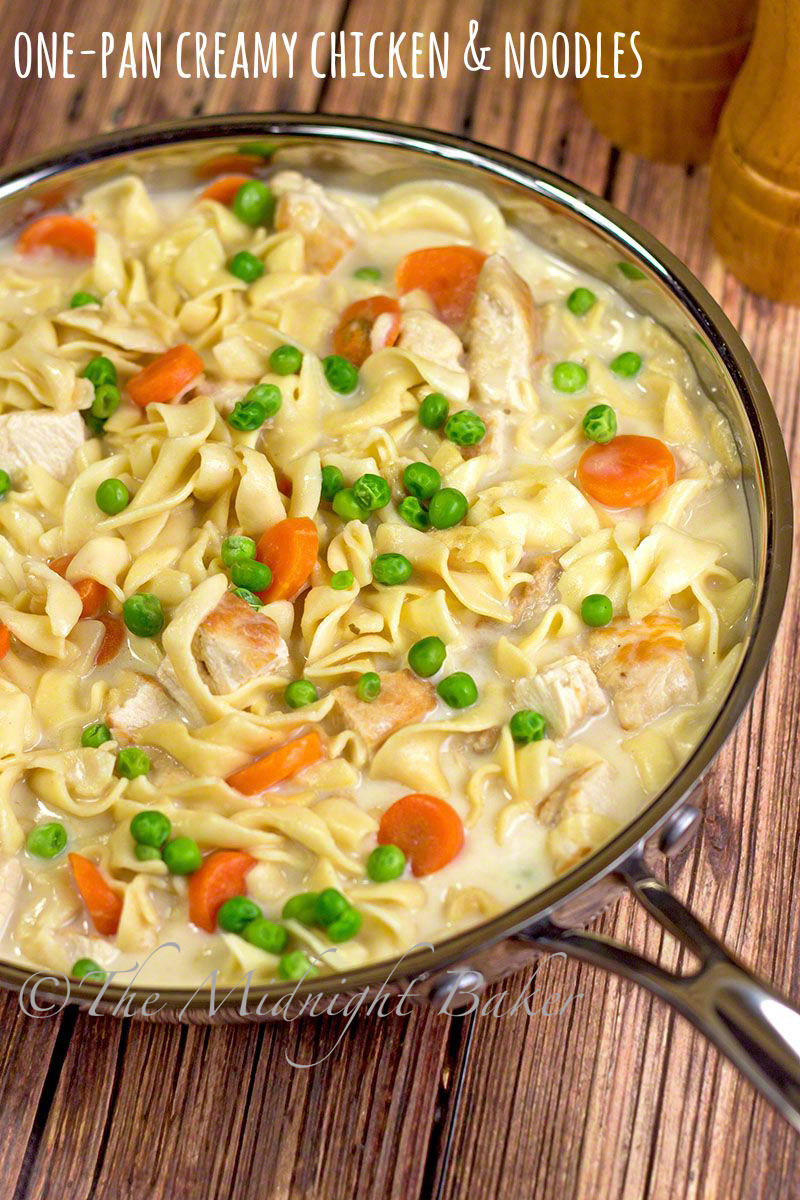 Creamy Chicken And Noodles
 Creamy Chicken with Noodles The Midnight Baker