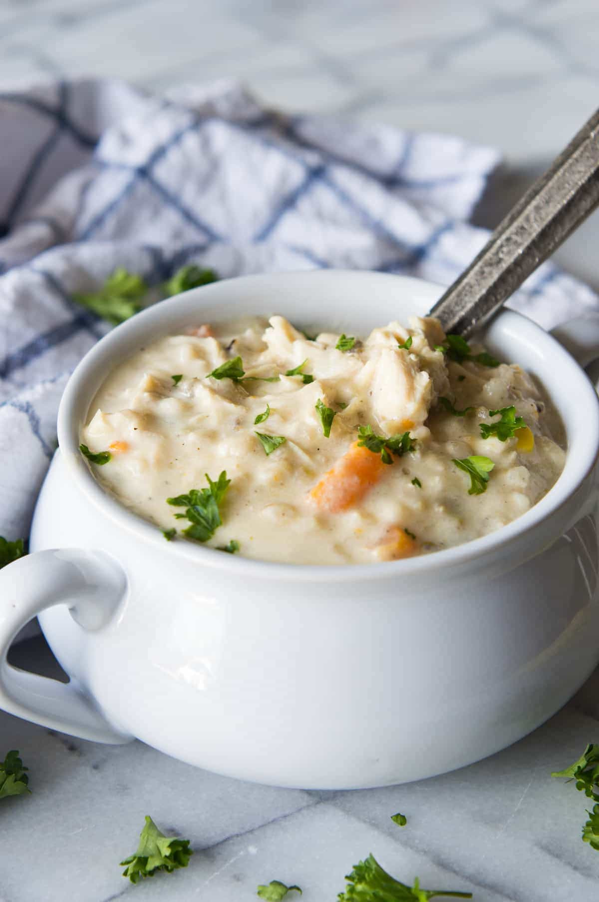 Creamy Chicken And Wild Rice Soup
 Slow Cooker Creamy Chicken and Wild Rice Soup No cream or