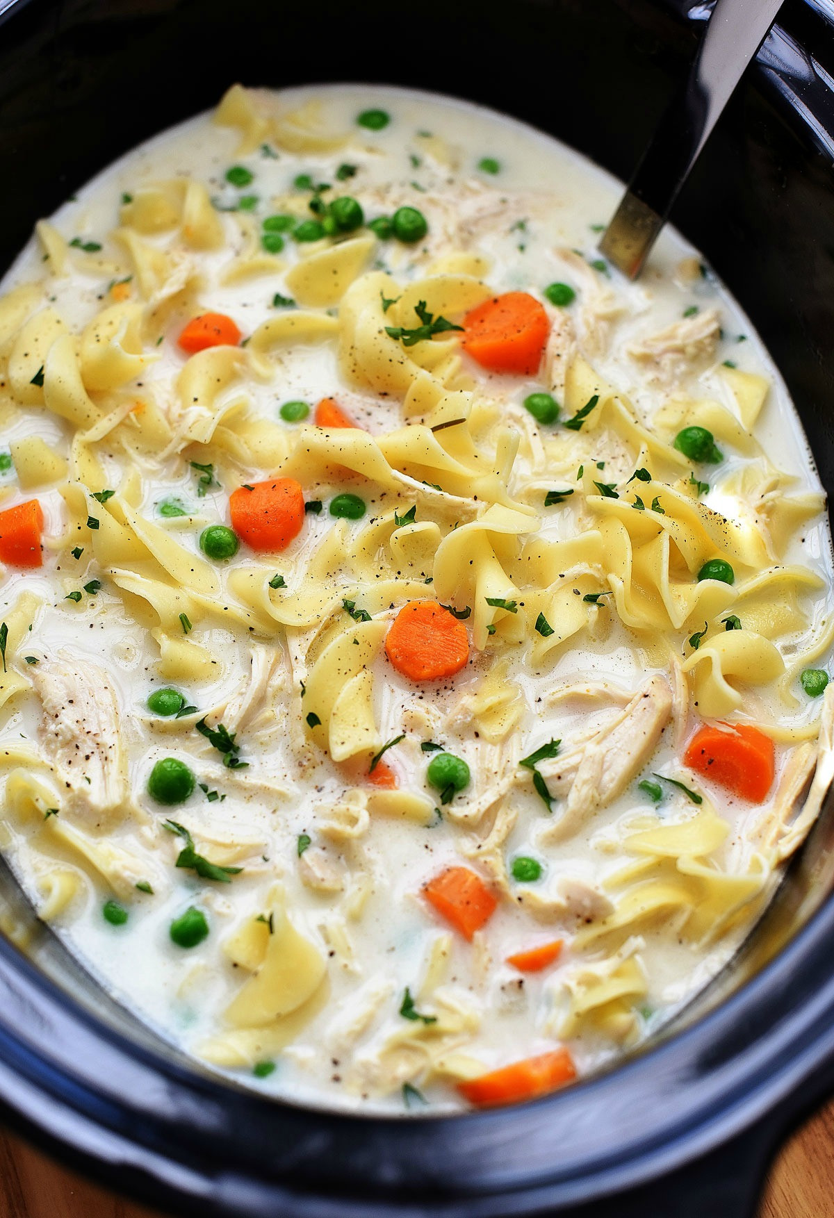 Creamy Chicken Noodle Soup
 Slow Cooker Creamy Chicken Noodle Soup Life In The Lofthouse