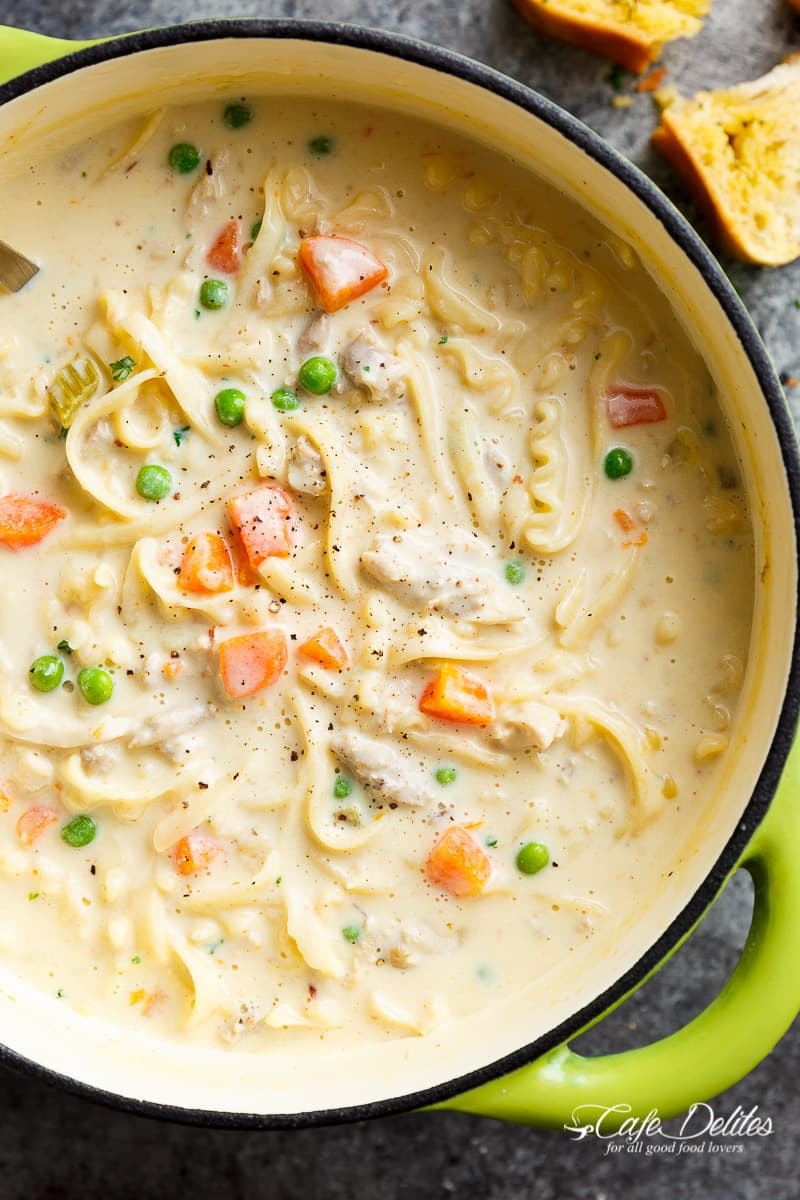 Creamy Chicken Noodle Soup Recipe
 Creamy Chicken Noodle Soup Lightened Up Cafe Delites