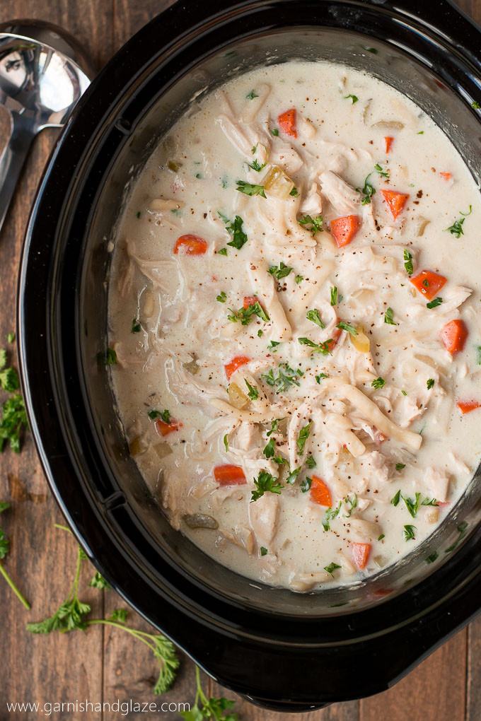 Creamy Chicken Noodle Soup Recipe
 Slow Cooker Creamy Chicken Noodle Soup Garnish & Glaze