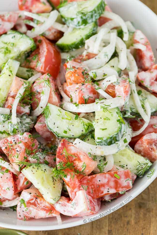 Creamy Cucumber And Onion Salad
 Creamy Cucumber Tomato Salad Spend With Pennies