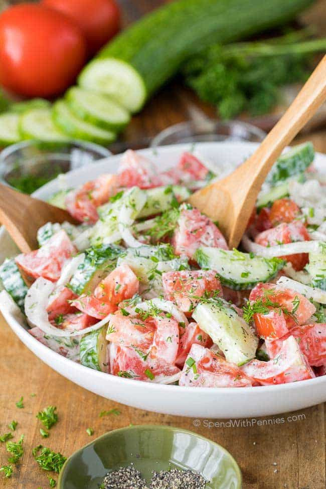 Creamy Cucumber And Onion Salad
 Creamy Cucumber Tomato Salad Spend With Pennies