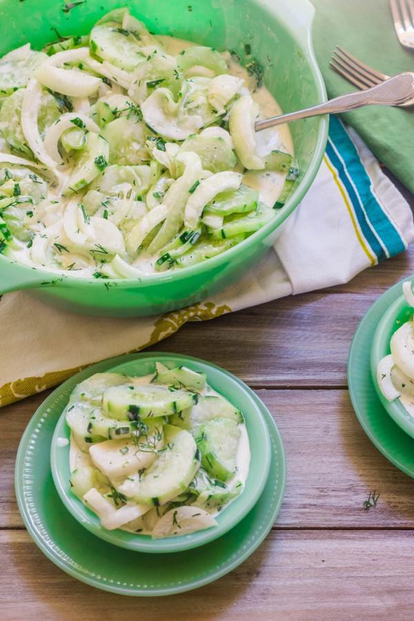 Creamy Cucumber And Onion Salad
 Buttermilk Ranch Cucumber ion Salad