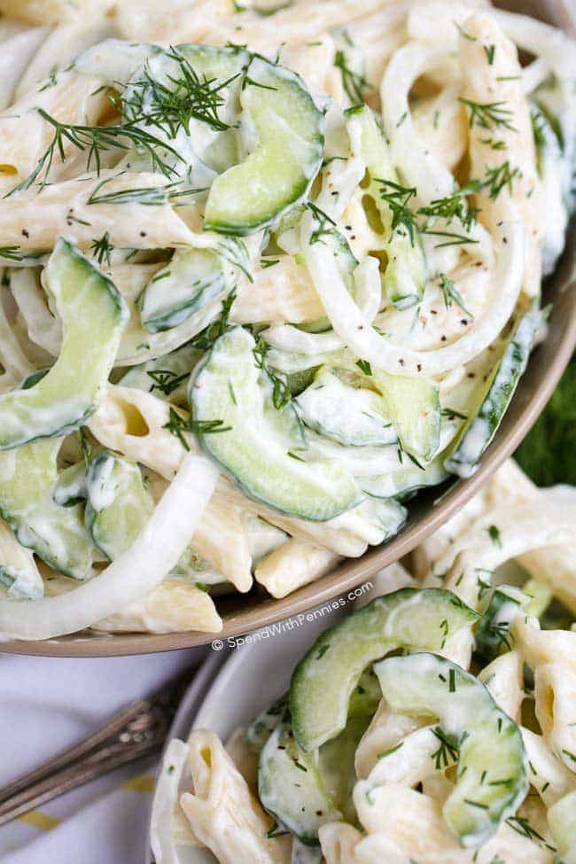 Creamy Cucumber And Onion Salad
 Creamy Cucumber Pasta Salad Spend With Pennies