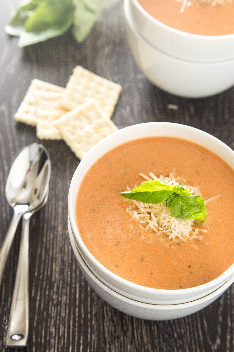 Creamy Tomato Basil Soup
 Creamy Tomato Basil Soup with Parmesan — Tastes Lovely