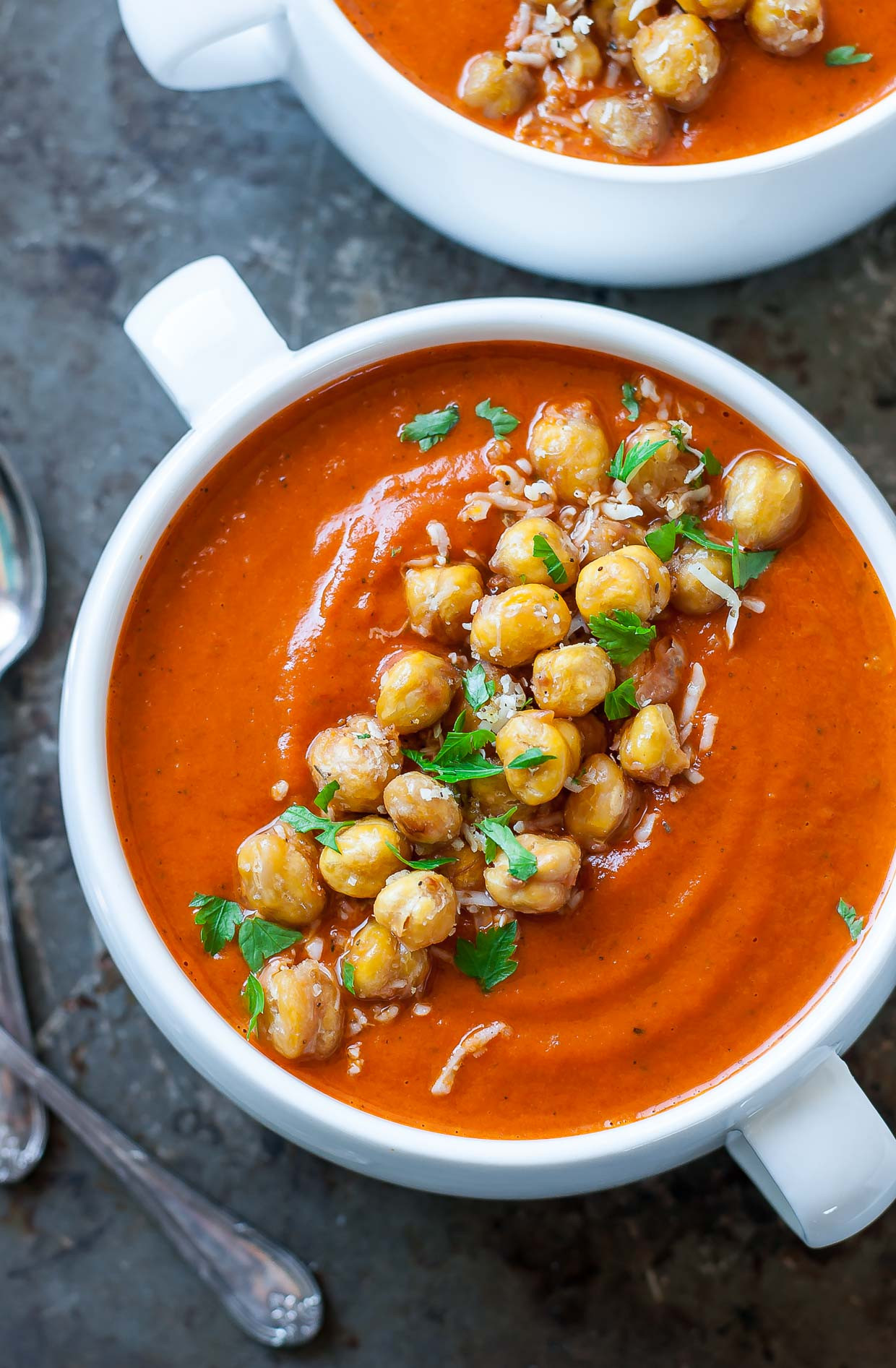 Creamy Tomato Soup
 Instant Pot Creamy Tomato Soup with Crispy Parmesan