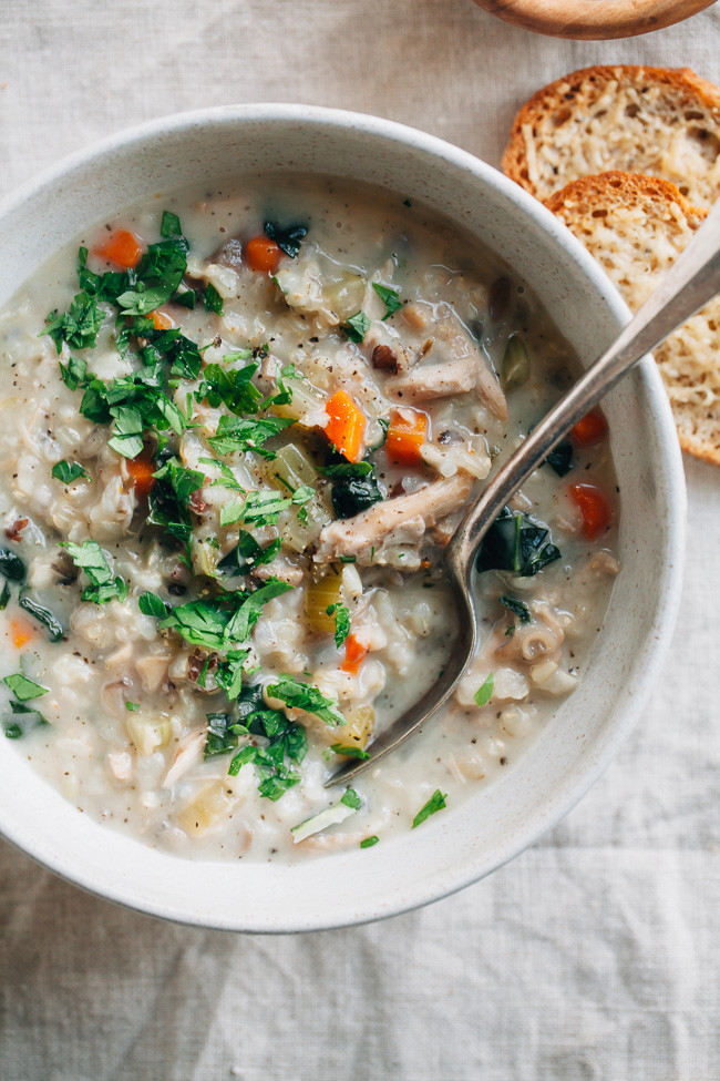 Creamy Turkey Soup
 Slow Cooker Creamy Turkey Rice Soup