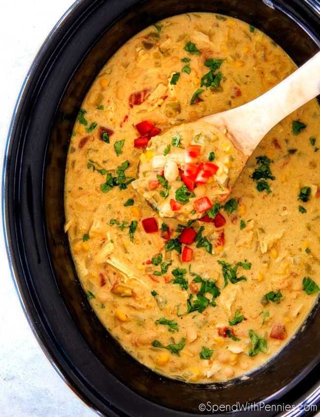 Creamy White Chicken Chili
 Slow Cooker Creamy White Chicken Chili Spend With Pennies