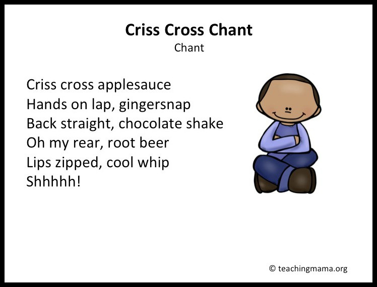 Criss Cross Applesauce Song
 10 Preschool Transitions Songs and Chants to Help Your