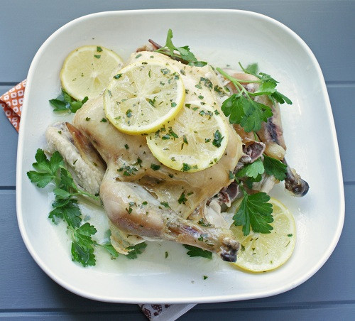 Crock Pot Roasted Chicken
 Easy Crock Pot Roasted Chicken w Lemon Parsley Butter